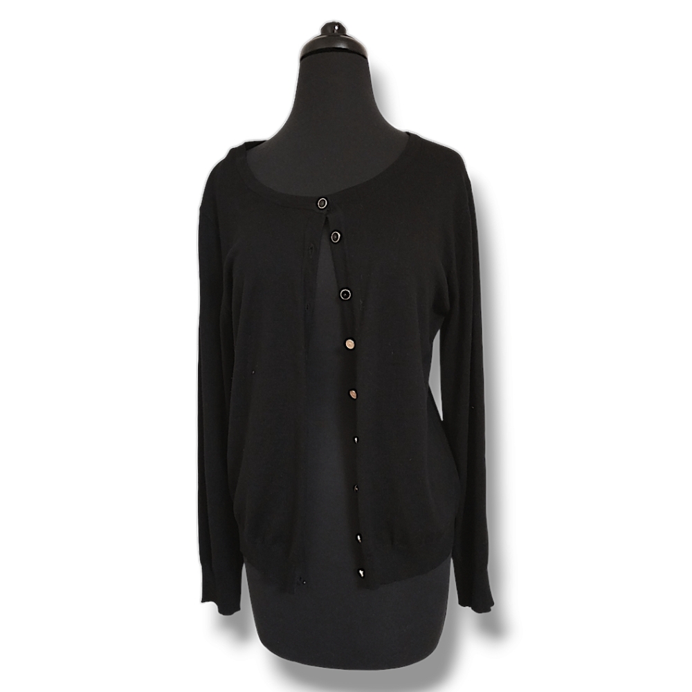 Melrose Chic New York Black Cardigan Sweater size XL